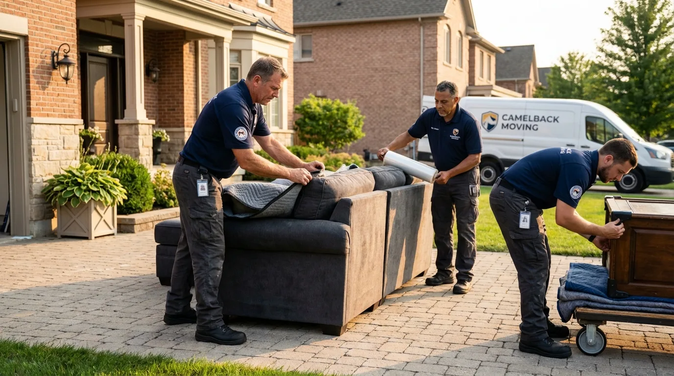 Large estate moving crew wrapping furniture in Dumas, AR